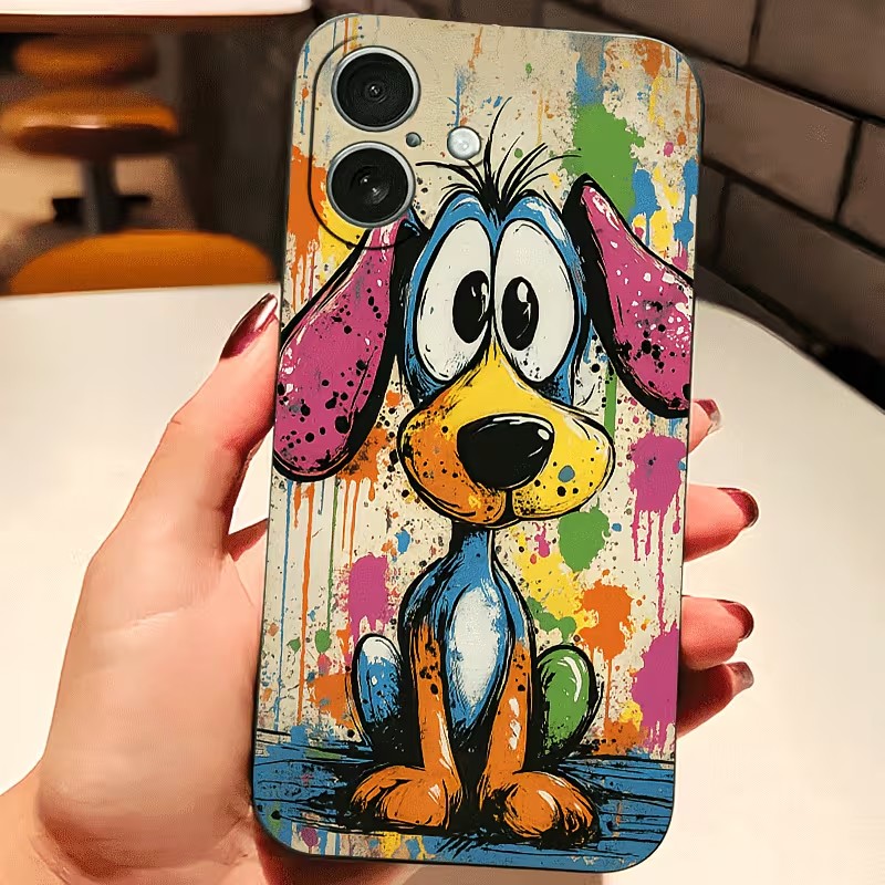 Phone Cases Like Loopy - Graffiti Colored Puppy TPU Phone Case