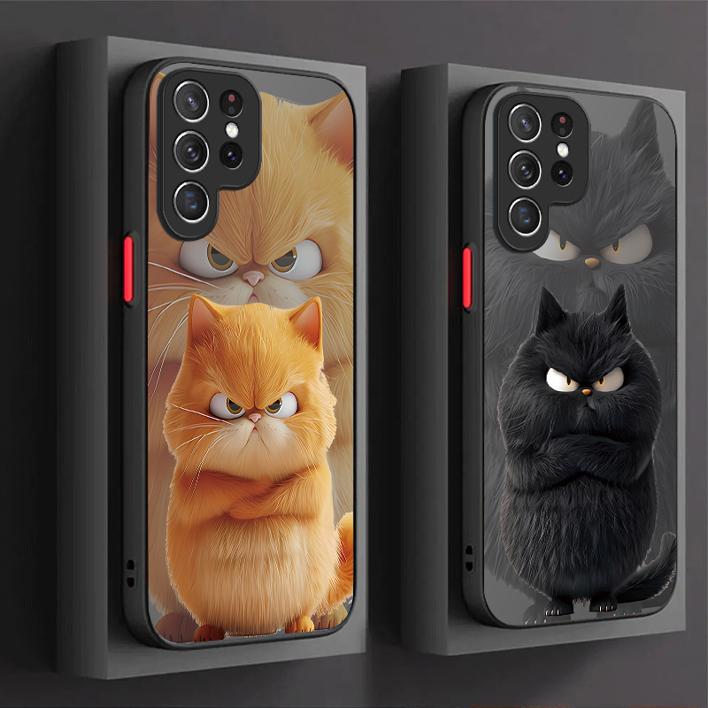 Phone Cases For Samsung S21 5G - Angry Cat Couple Style Case for
