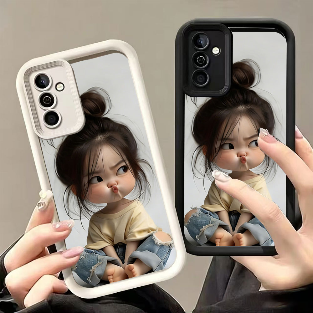 Phone Cases For Samsung S21 5G - Meatball Head Girl Silicone Shockproof Phone