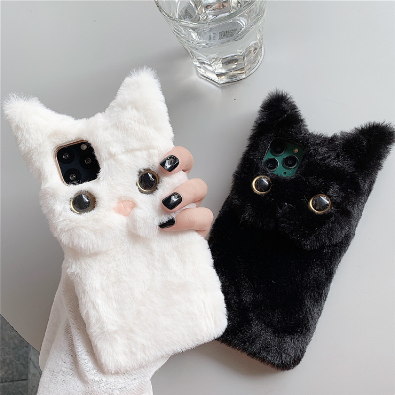3D Cute Cartoon Cat Furry Plus - Phone Cases 13 评论和价格