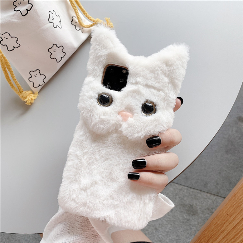 3D Cute Cartoon Cat Furry Plus - Phone Cases 13 评论和价格
