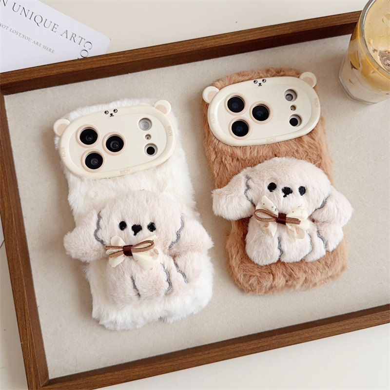 3D Cartoon Bowknot Puppy Warm  - Phone Cases 13 评论和价格