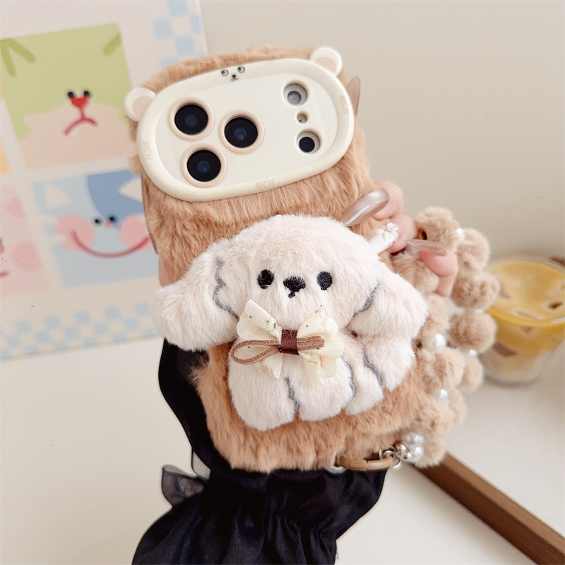 3D Cartoon Bowknot Puppy Warm  - Phone Cases 13 评论和价格