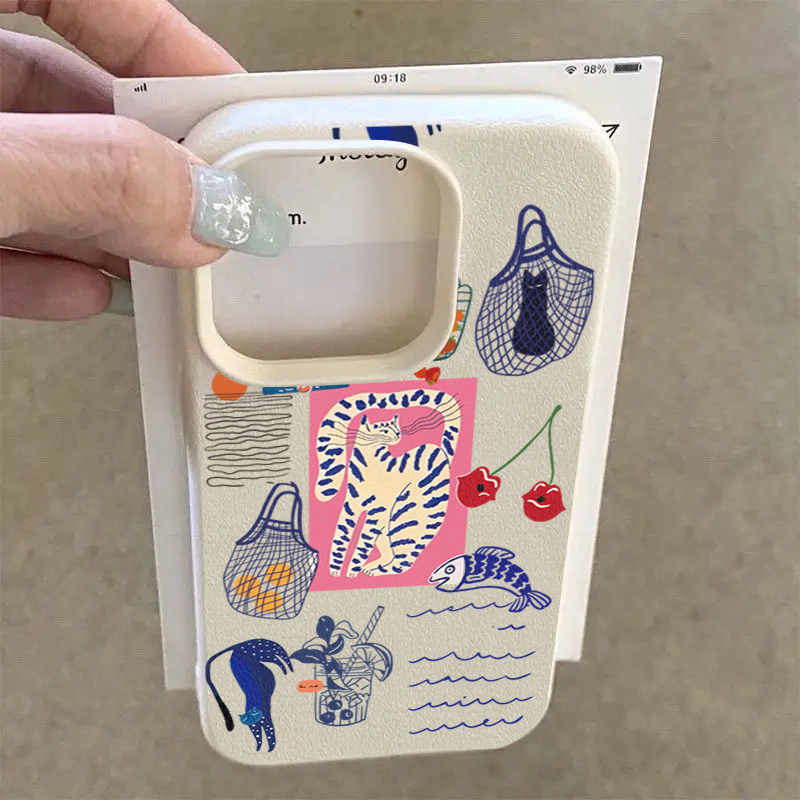 Cute Cherry Cat Print Phone Ca - Phone Cases Like Loopy 评论和价格