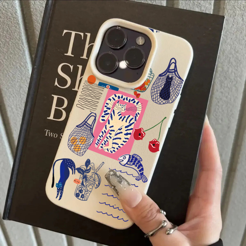 Cute Cherry Cat Print Phone Ca - Phone Cases Like Loopy 评论和价格