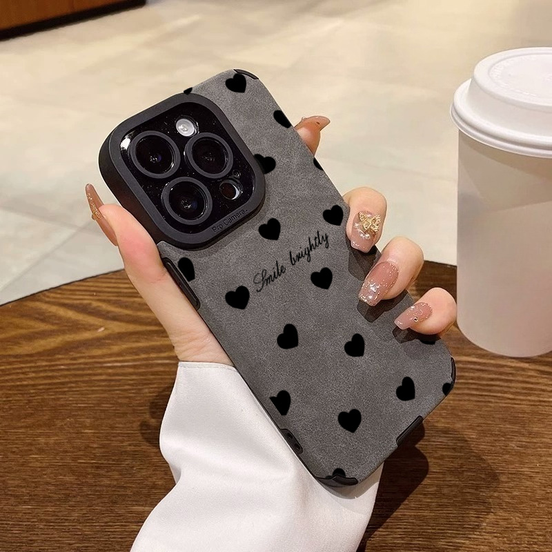 New Luxury Black Love Heart So - Phone Cases Leather 评论和价格
