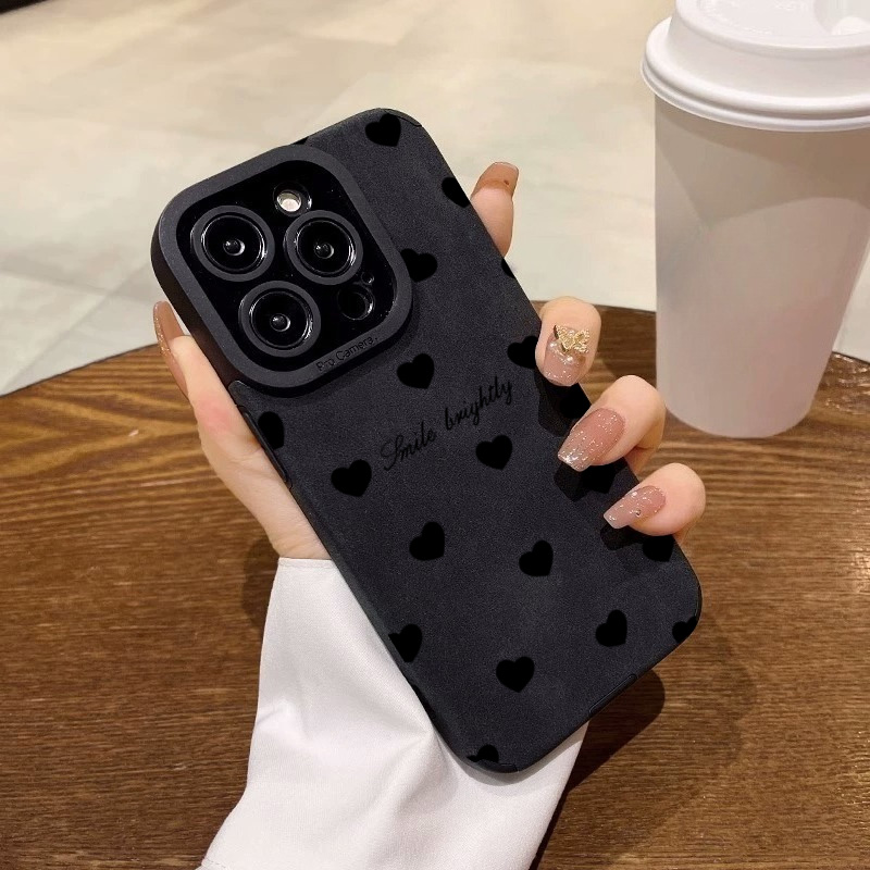 New Luxury Black Love Heart So - Phone Cases Leather 评论和价格