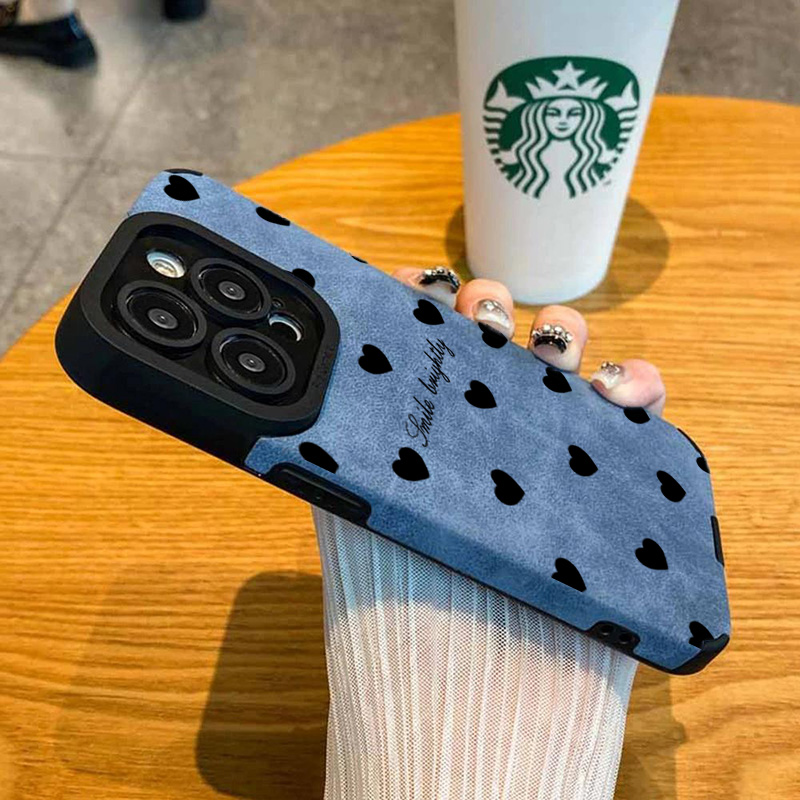 New Luxury Black Love Heart So - Phone Cases Leather 评论和价格