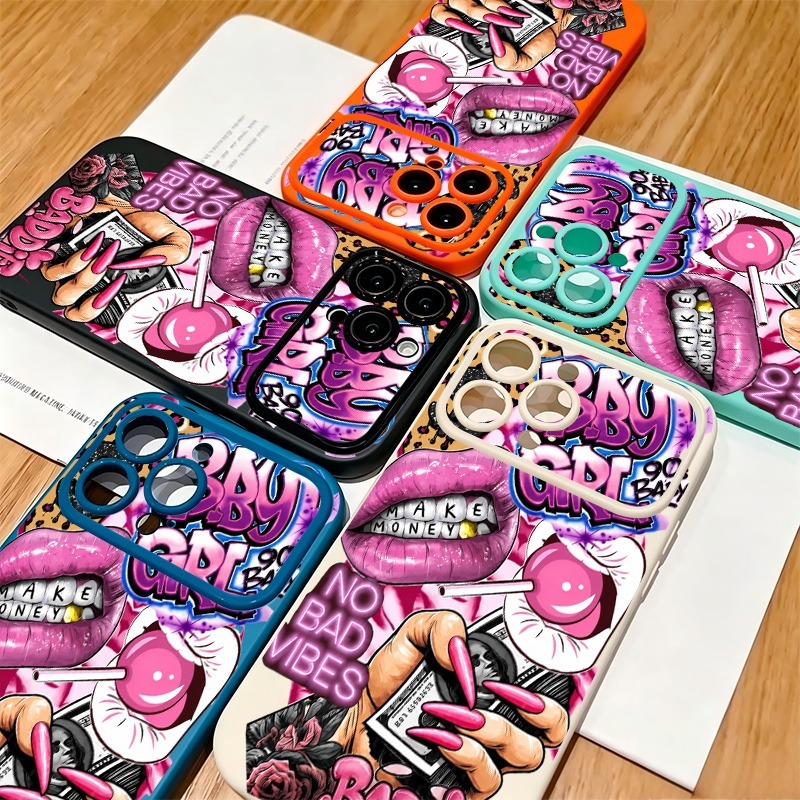 Hip Hop Pink Lips Baby Girl Gr - Phone Cases Iphone 17 Pro 评论和价格
