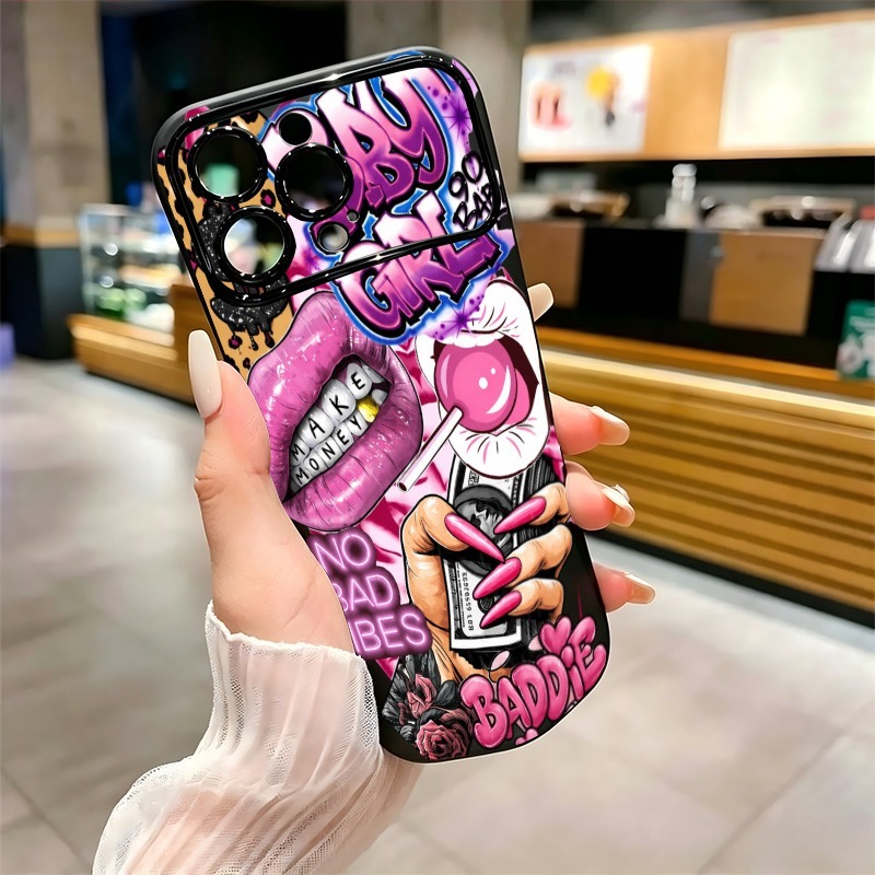 Hip Hop Pink Lips Baby Girl Gr - Phone Cases Iphone 17 Pro 评论和价格