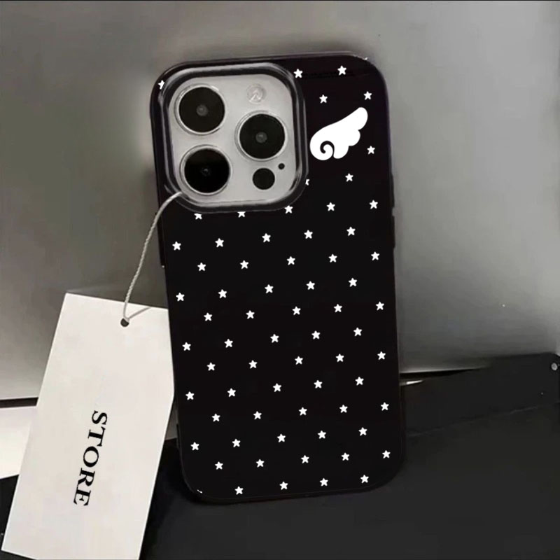 Cute Star Angel Wings Black Si - Phone Cases Xr Cute 评论和价格