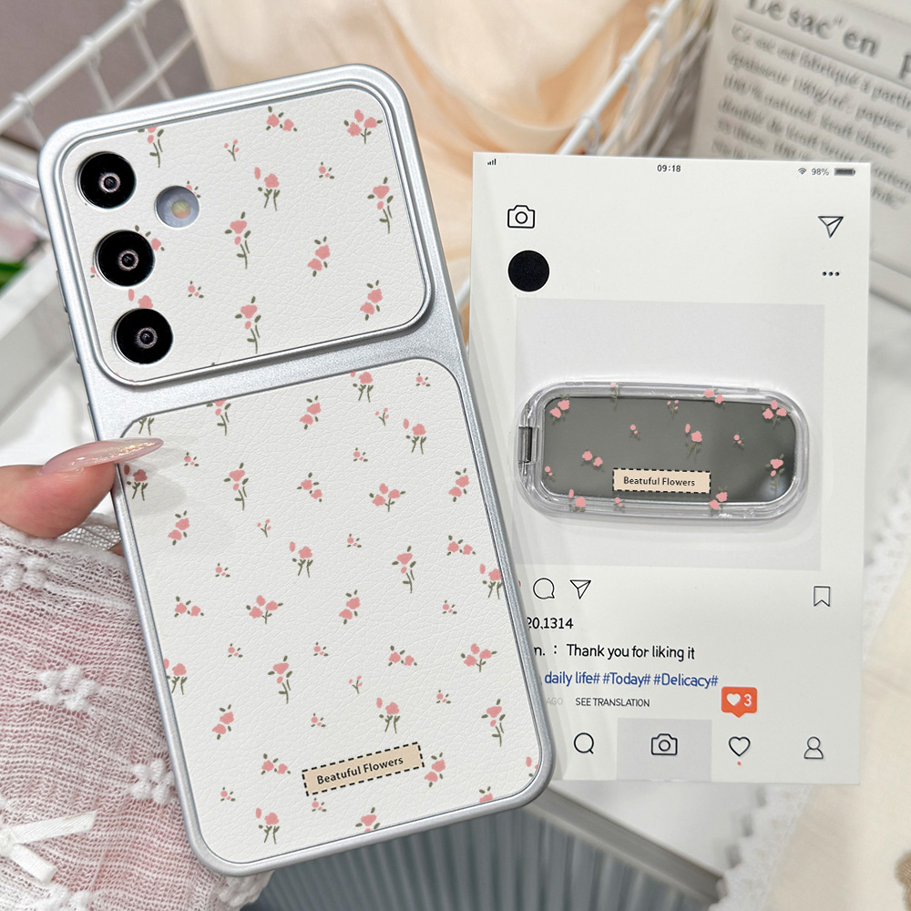 Cute Pink Floral Phone Case Fo - Phone Cases Leather 评论和价格