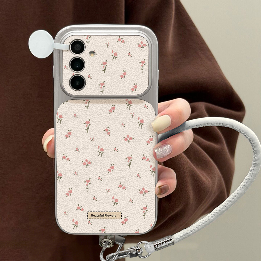 Cute Pink Floral Phone Case Fo - Phone Cases Leather 评论和价格