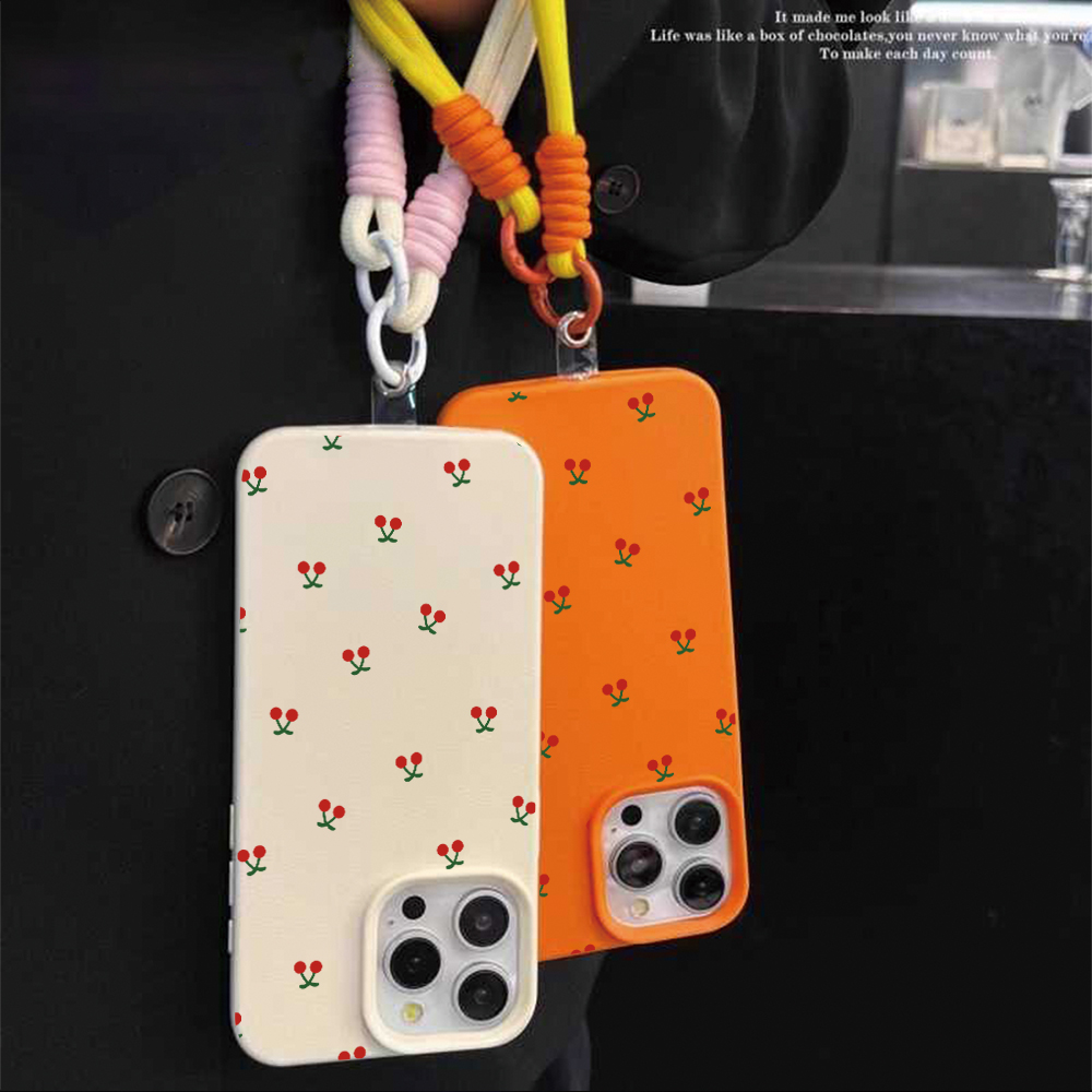 Little Cherry Strap Rope Phone - Phone Cases Leather 评论和价格