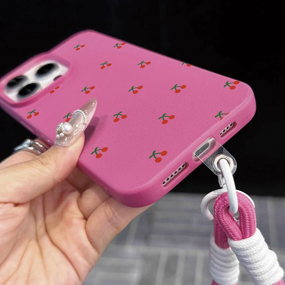 Little Cherry Strap Rope Phone - Phone Cases Leather 评论和价格