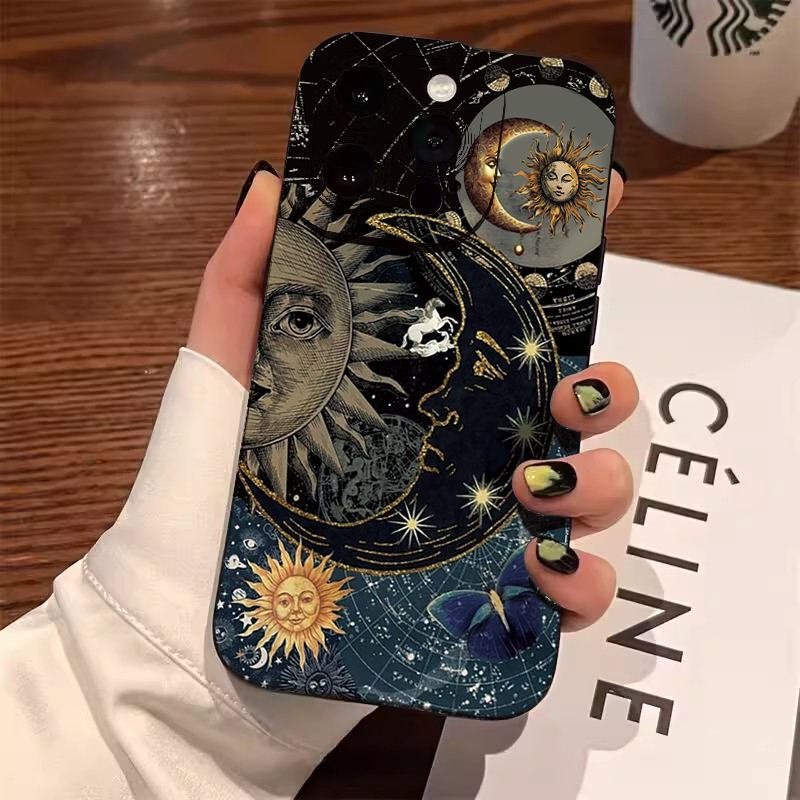 Aesthetic Sun Moon Print Phone - Phone Cases For Samsung S21 5G 评论和价格