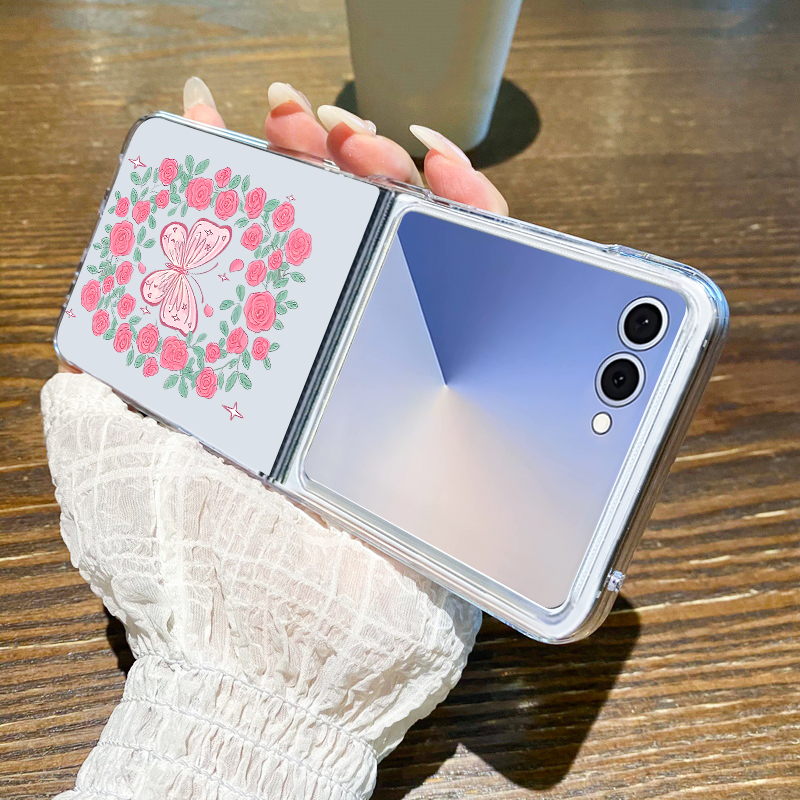 Pink Flowers Pattern Phone Cas - Phone Cases Z Flip 6 评论和价格