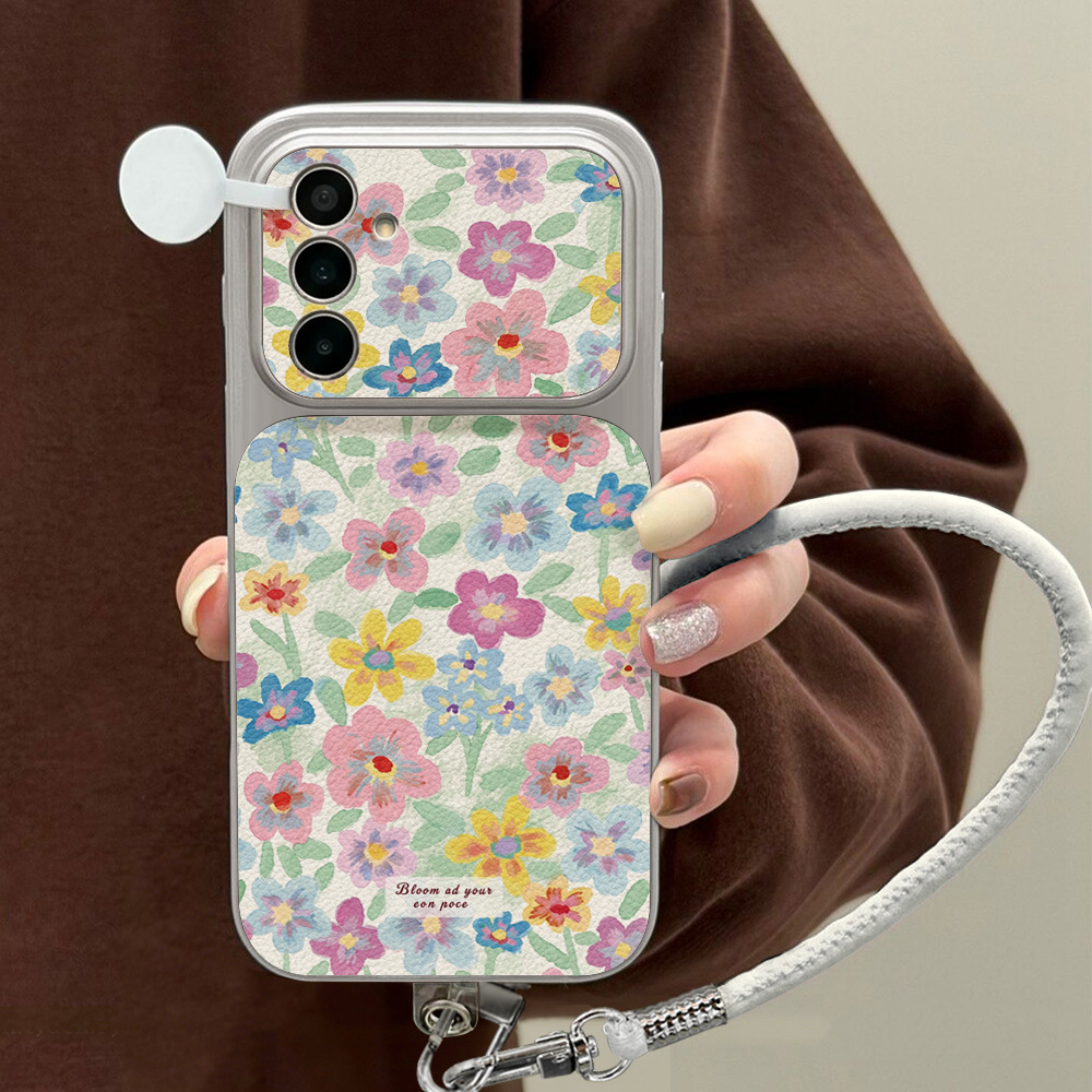 Colorful Floral Leather Phone  - Phone Cases Leather 评论和价格