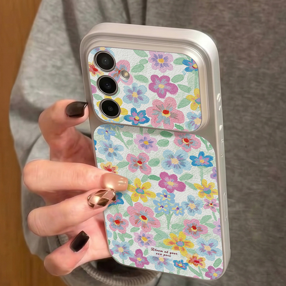 Colorful Floral Leather Phone  - Phone Cases Leather 评论和价格