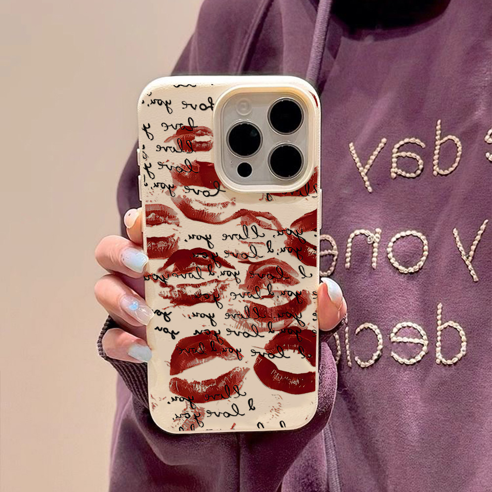 Bright Red Lips Leather Phone  - Phone Cases Leather 评论和价格