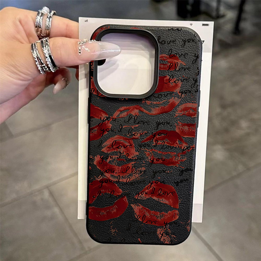 Bright Red Lips Leather Phone  - Phone Cases Leather 评论和价格