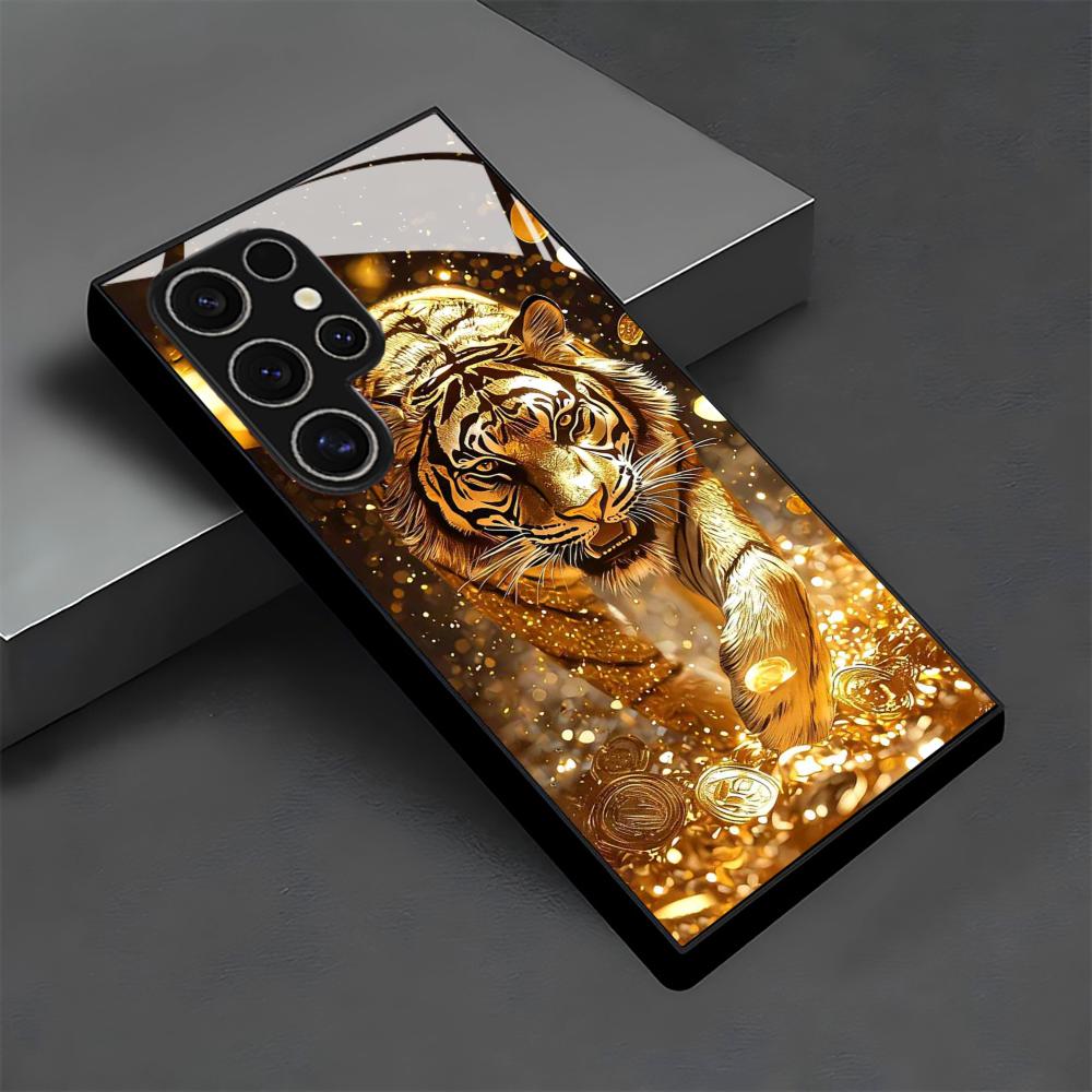 Tiger pattern glass Phone Case - Phone Cases For Samsung S21 5G 评论和价格