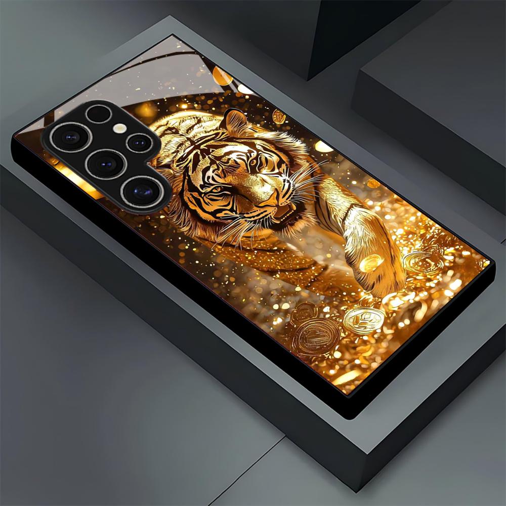 Tiger pattern glass Phone Case - Phone Cases For Samsung S21 5G 评论和价格