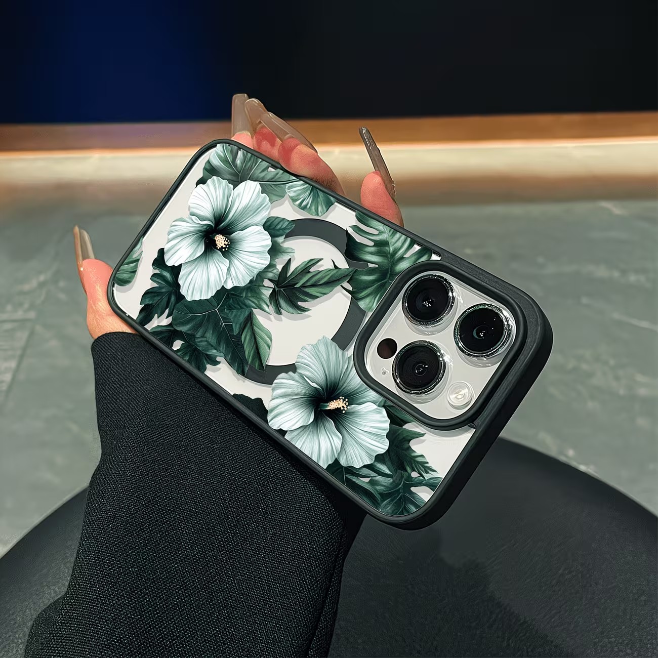 Green Floral Print Phone Case  - Phone Cases Like Loopy 评论和价格